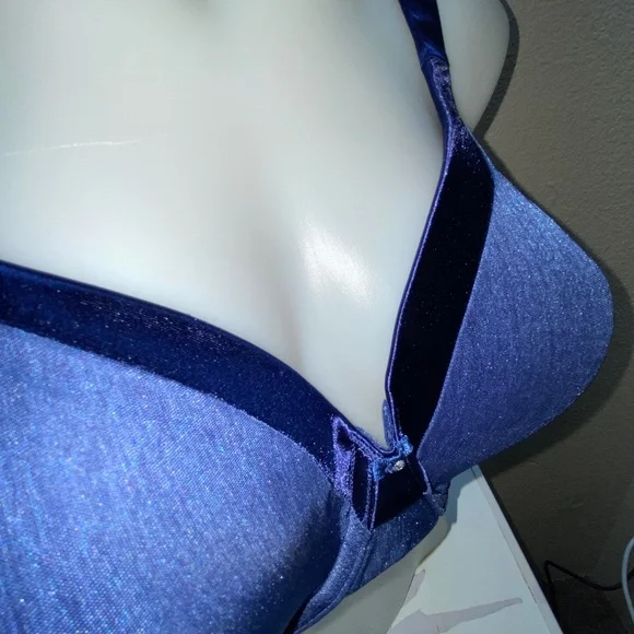 * Vanity fair 40D t shirt bra underwire padded bra royal blue - Picture 6 of 7